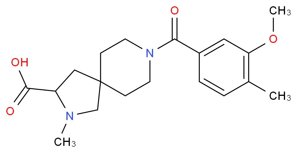 8-(3-methoxy-4-methylbenzoyl)-2-methyl-2,8-diazaspiro[4.5]decane-3-carboxylic acid_分子结构_CAS_)