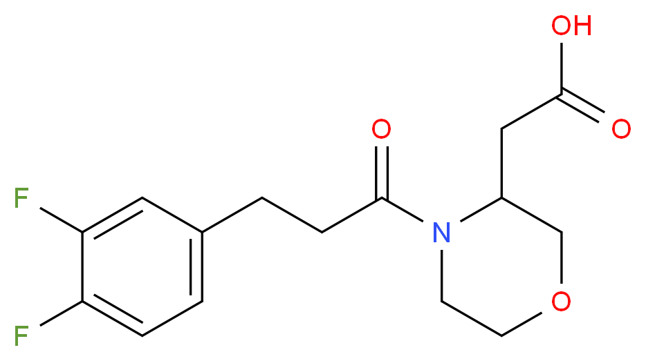 {4-[3-(3,4-difluorophenyl)propanoyl]-3-morpholinyl}acetic acid_分子结构_CAS_)