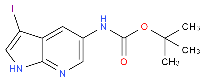 tert-butyl N-{3-iodo-1H-pyrrolo[2,3-b]pyridin-5-yl}carbamate_分子结构_CAS_1015609-19-4