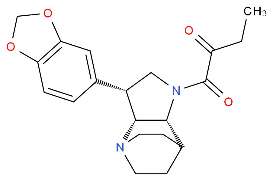 1-[(3R*,3aR*,7aR*)-3-(1,3-benzodioxol-5-yl)hexahydro-4,7-ethanopyrrolo[3,2-b]pyridin-1(2H)-yl]-1-oxobutan-2-one_分子结构_CAS_)