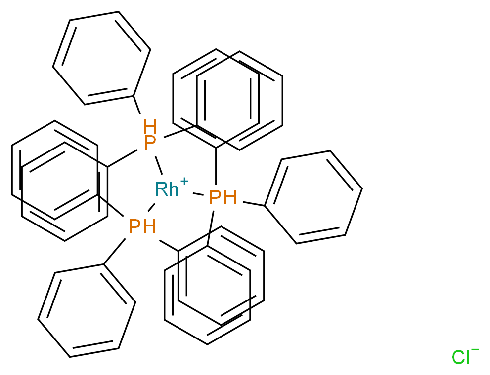 tris(triphenyl-λ<sup>5</sup>-phosphanyl)rhodiumylium chloride_分子结构_CAS_14694-95-2