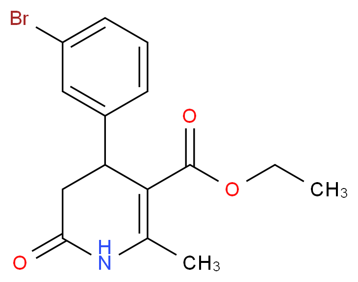 Ethyl 4-(3-bromophenyl)-2-methyl-6-oxo-1,4,5,6-tetrahydro-3-pyridinecarboxylate_分子结构_CAS_)