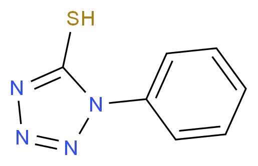 1-phenyl-1H-1,2,3,4-tetrazole-5-thiol_分子结构_CAS_86-93-1