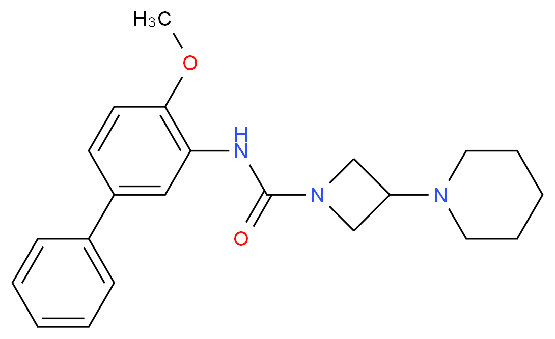N-(4-methoxybiphenyl-3-yl)-3-piperidin-1-ylazetidine-1-carboxamide_分子结构_CAS_)