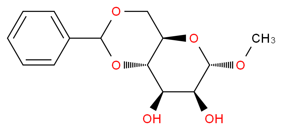 Methyl 4,6-O-Benzylidene-α-D-mannopyranoside_分子结构_CAS_4148-58-7)