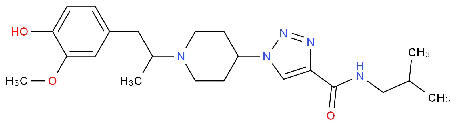 1-{1-[2-(4-hydroxy-3-methoxyphenyl)-1-methylethyl]-4-piperidinyl}-N-isobutyl-1H-1,2,3-triazole-4-carboxamide_分子结构_CAS_)