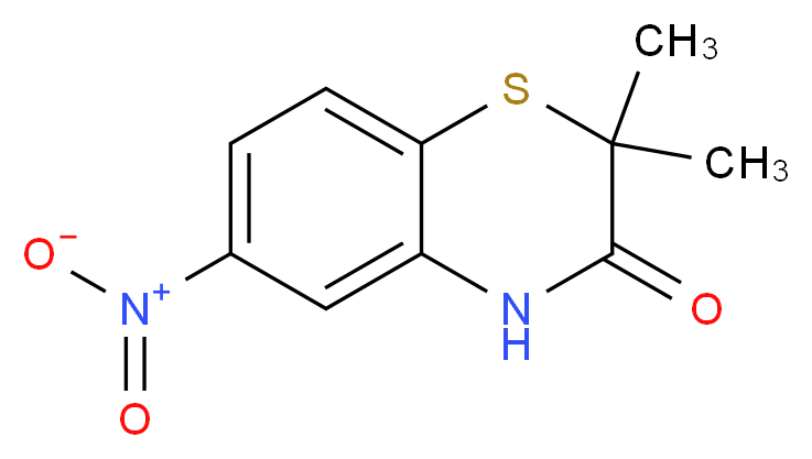 2,2-dimethyl-6-nitro-3,4-dihydro-2H-1,4-benzothiazin-3-one_分子结构_CAS_265994-70-5