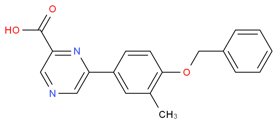 6-[4-(benzyloxy)-3-methylphenyl]pyrazine-2-carboxylic acid_分子结构_CAS_)