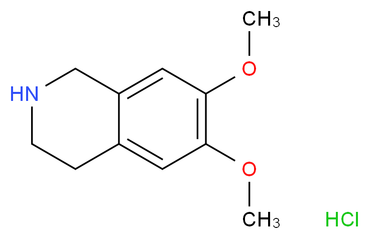 6,7-Dimethoxy-1,2,3,4-tetrahydroisoquinoline hydrochloride 97%_分子结构_CAS_2328-12-3)