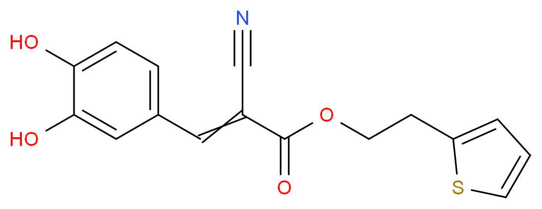 2-(1-THIENYL)ETHYL-3,4-DIHYDROXYBENZYLIDENE-CYANOACETATE_分子结构_CAS_132465-10-2)