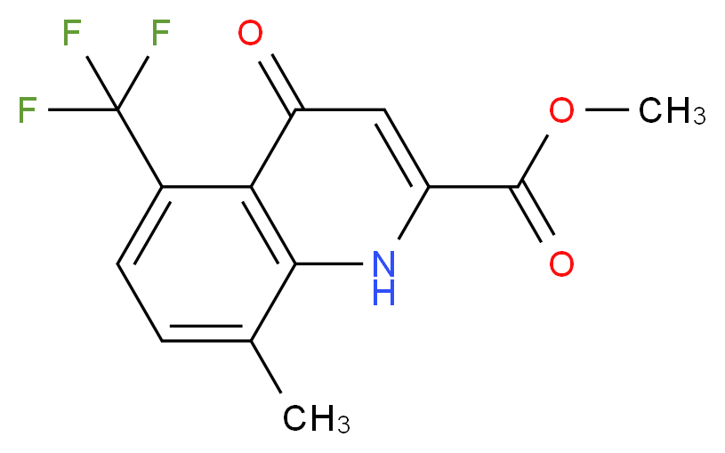 methyl 8-methyl-4-oxo-5-(trifluoromethyl)-1,4-dihydroquinoline-2-carboxylate_分子结构_CAS_1187386-20-4