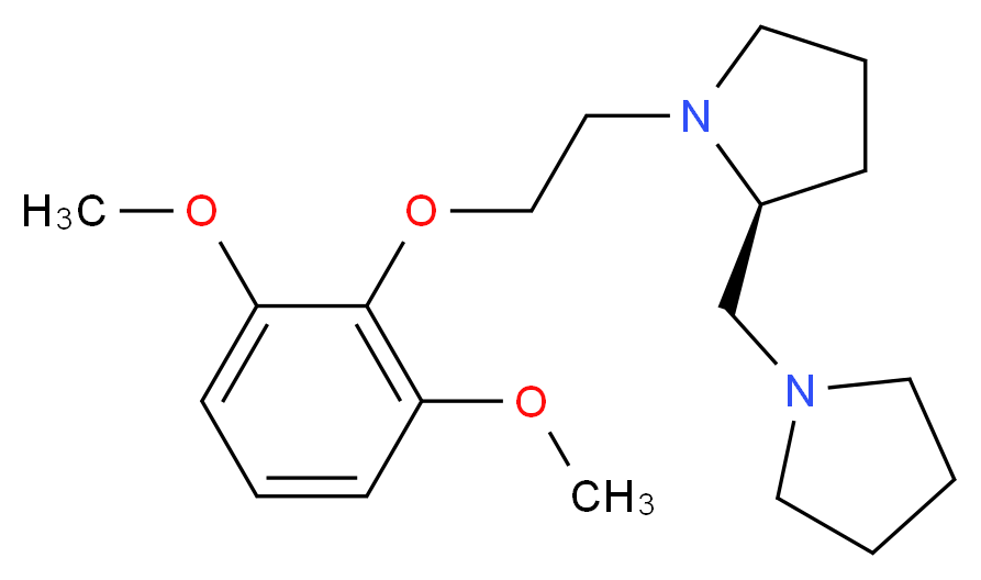(2S)-1-[2-(2,6-dimethoxyphenoxy)ethyl]-2-(pyrrolidin-1-ylmethyl)pyrrolidine_分子结构_CAS_)