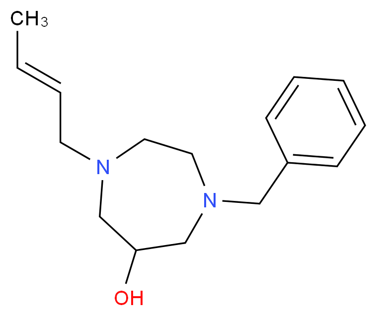 1-benzyl-4-[(2E)-2-buten-1-yl]-1,4-diazepan-6-ol_分子结构_CAS_)