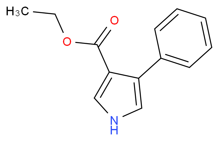 4-苯基吡咯-3-甲酸乙酯_分子结构_CAS_64276-62-6)