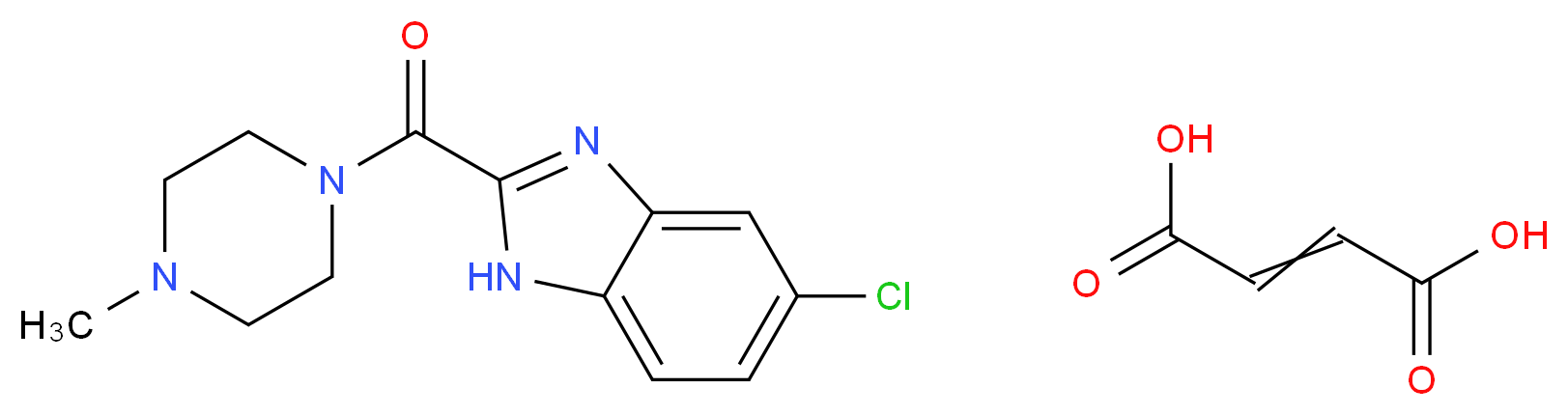 5-chloro-2-(4-methylpiperazine-1-carbonyl)-1H-1,3-benzodiazole; but-2-enedioic acid_分子结构_CAS_869497-75-6