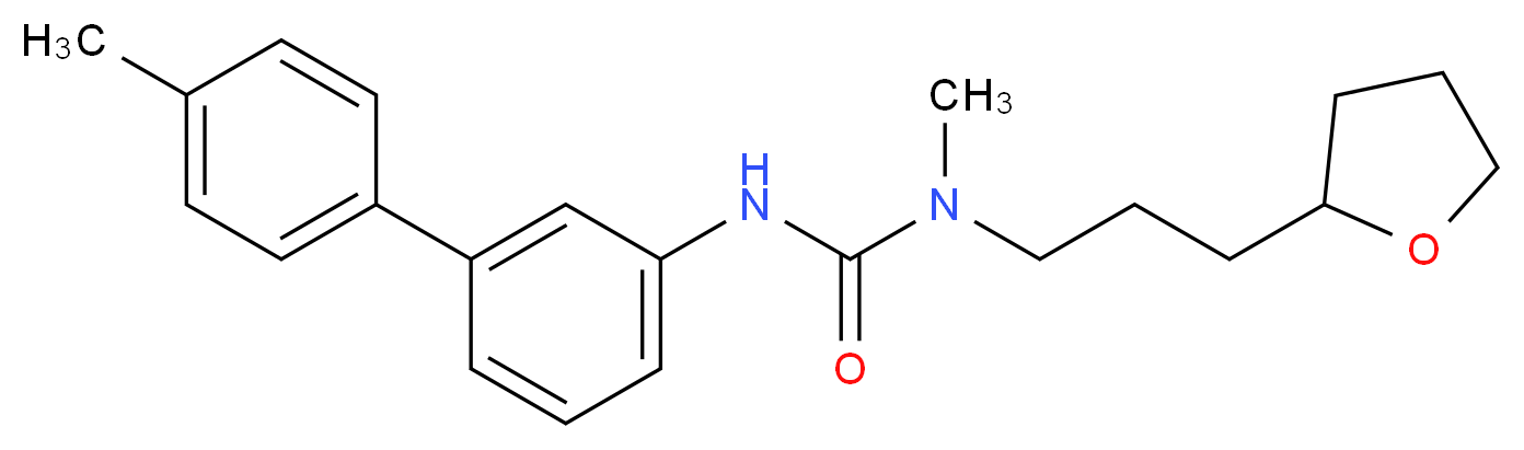 N-methyl-N'-(4'-methylbiphenyl-3-yl)-N-[3-(tetrahydrofuran-2-yl)propyl]urea_分子结构_CAS_)