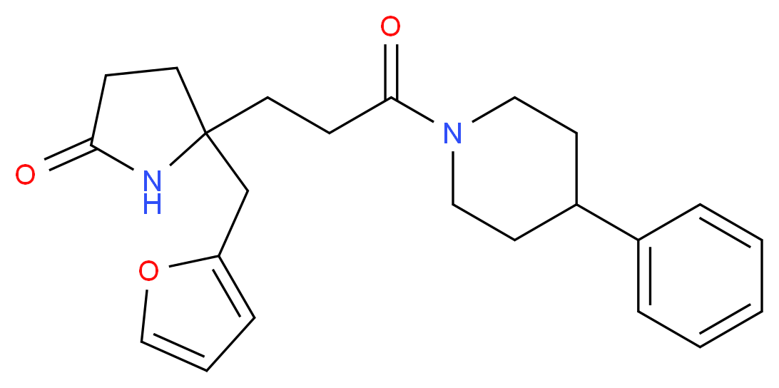 5-(2-furylmethyl)-5-[3-oxo-3-(4-phenyl-1-piperidinyl)propyl]-2-pyrrolidinone_分子结构_CAS_)