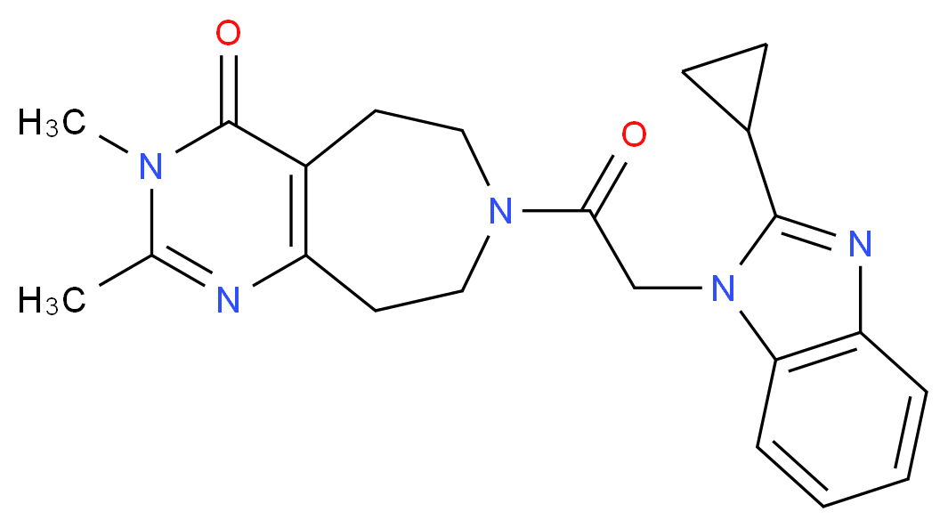 7-[(2-cyclopropyl-1H-benzimidazol-1-yl)acetyl]-2,3-dimethyl-3,5,6,7,8,9-hexahydro-4H-pyrimido[4,5-d]azepin-4-one_分子结构_CAS_)