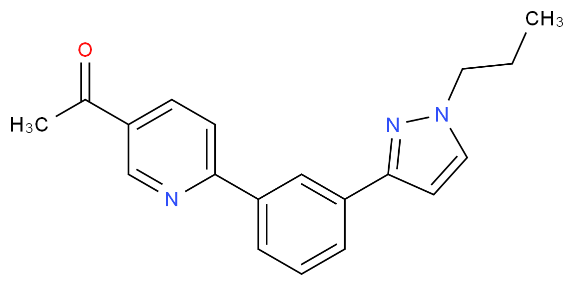 1-{6-[3-(1-propyl-1H-pyrazol-3-yl)phenyl]-3-pyridinyl}ethanone_分子结构_CAS_)