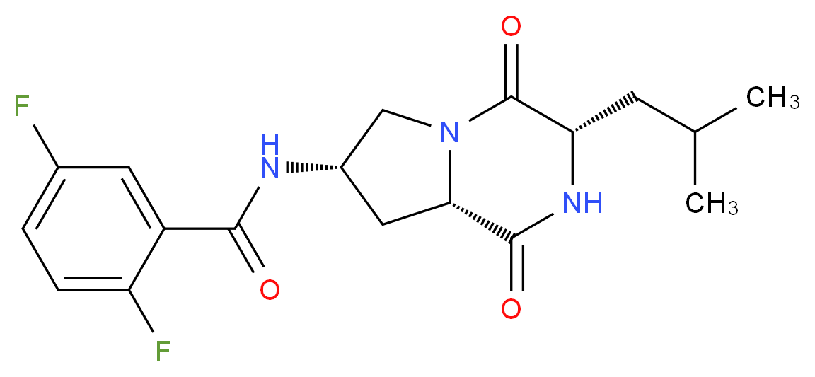 2,5-difluoro-N-[(3S,7S,8aS)-3-isobutyl-1,4-dioxooctahydropyrrolo[1,2-a]pyrazin-7-yl]benzamide_分子结构_CAS_)
