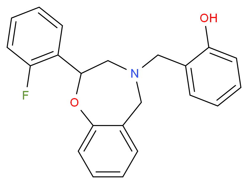 2-{[2-(2-fluorophenyl)-2,3-dihydro-1,4-benzoxazepin-4(5H)-yl]methyl}phenol_分子结构_CAS_)