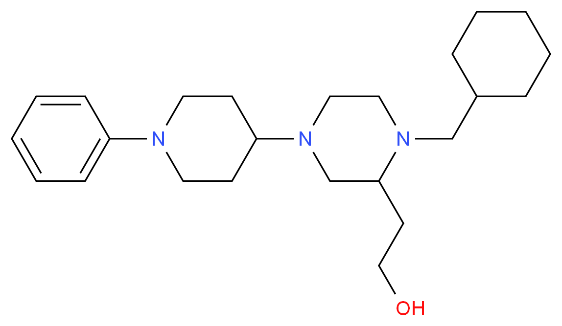 2-[1-(cyclohexylmethyl)-4-(1-phenyl-4-piperidinyl)-2-piperazinyl]ethanol_分子结构_CAS_)