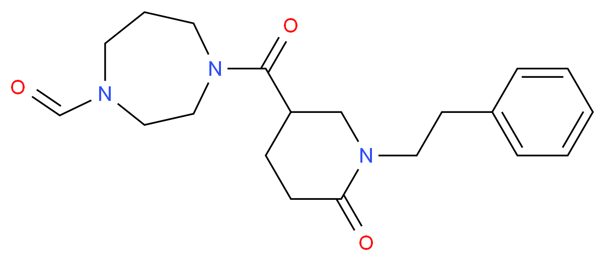 4-{[6-oxo-1-(2-phenylethyl)-3-piperidinyl]carbonyl}-1,4-diazepane-1-carbaldehyde_分子结构_CAS_)
