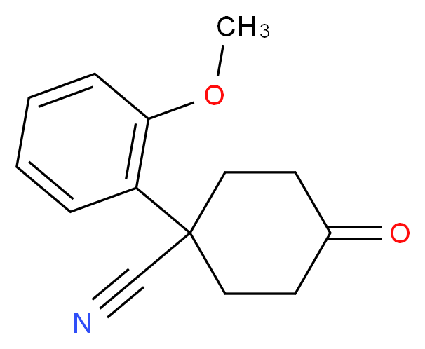 1-(2-methoxyphenyl)-4-oxocyclohexane-1-carbonitrile_分子结构_CAS_58379-06-9