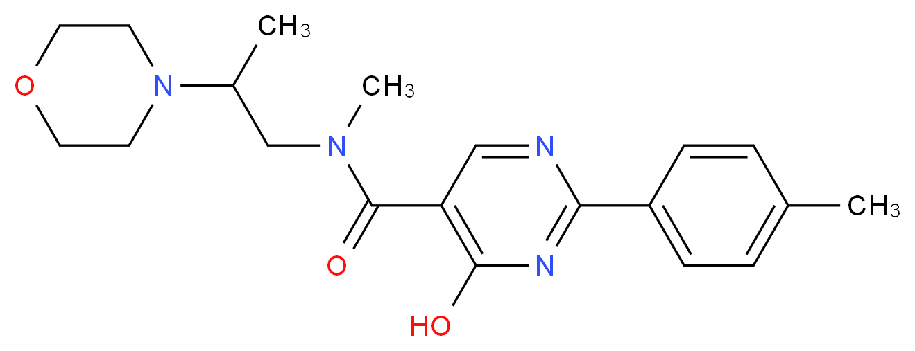 4-hydroxy-N-methyl-2-(4-methylphenyl)-N-(2-morpholin-4-ylpropyl)pyrimidine-5-carboxamide_分子结构_CAS_)