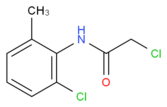 2-chloro-N-(2-chloro-6-methylphenyl)acetamide_分子结构_CAS_6307-67-1