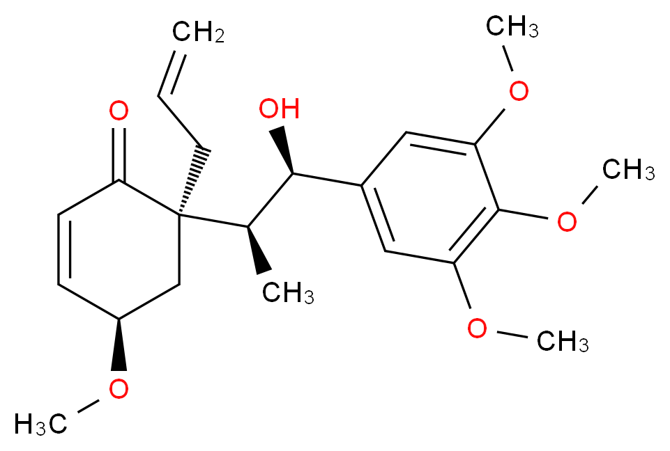 (4R,6R)-6-[(1R,2S)-1-hydroxy-1-(3,4,5-trimethoxyphenyl)propan-2-yl]-4-methoxy-6-(prop-2-en-1-yl)cyclohex-2-en-1-one_分子结构_CAS_64332-37-2