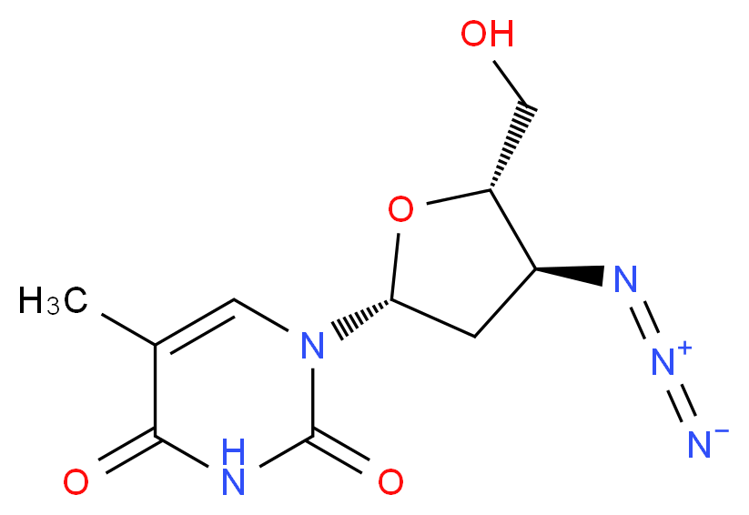 3′-叠氮-3′-脱氧胸苷_分子结构_CAS_30516-87-1)