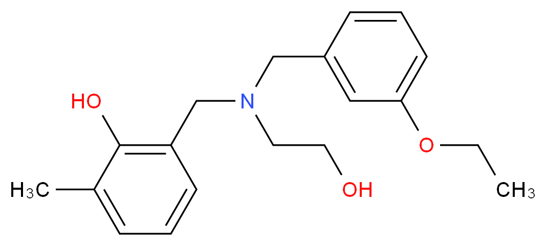 2-{[(3-ethoxybenzyl)(2-hydroxyethyl)amino]methyl}-6-methylphenol_分子结构_CAS_)