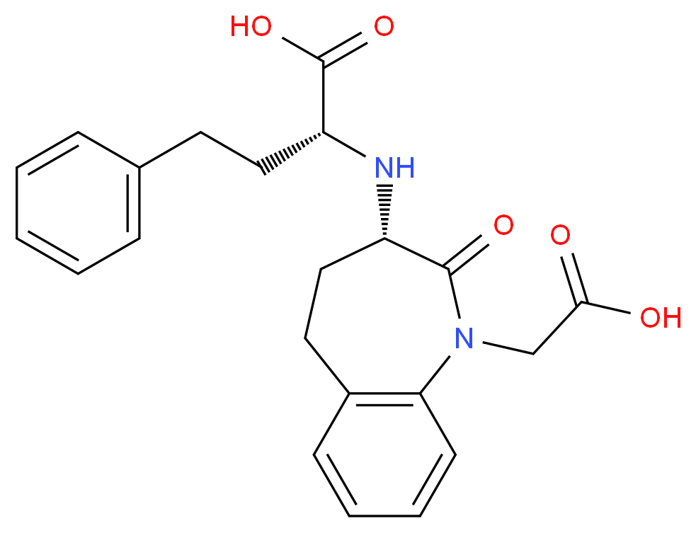 (2R)-2-{[(3S)-1-(carboxymethyl)-2-oxo-2,3,4,5-tetrahydro-1H-1-benzazepin-3-yl]amino}-4-phenylbutanoic acid_分子结构_CAS_86541-78-8