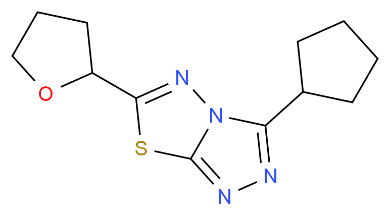 3-cyclopentyl-6-(tetrahydrofuran-2-yl)[1,2,4]triazolo[3,4-b][1,3,4]thiadiazole_分子结构_CAS_)