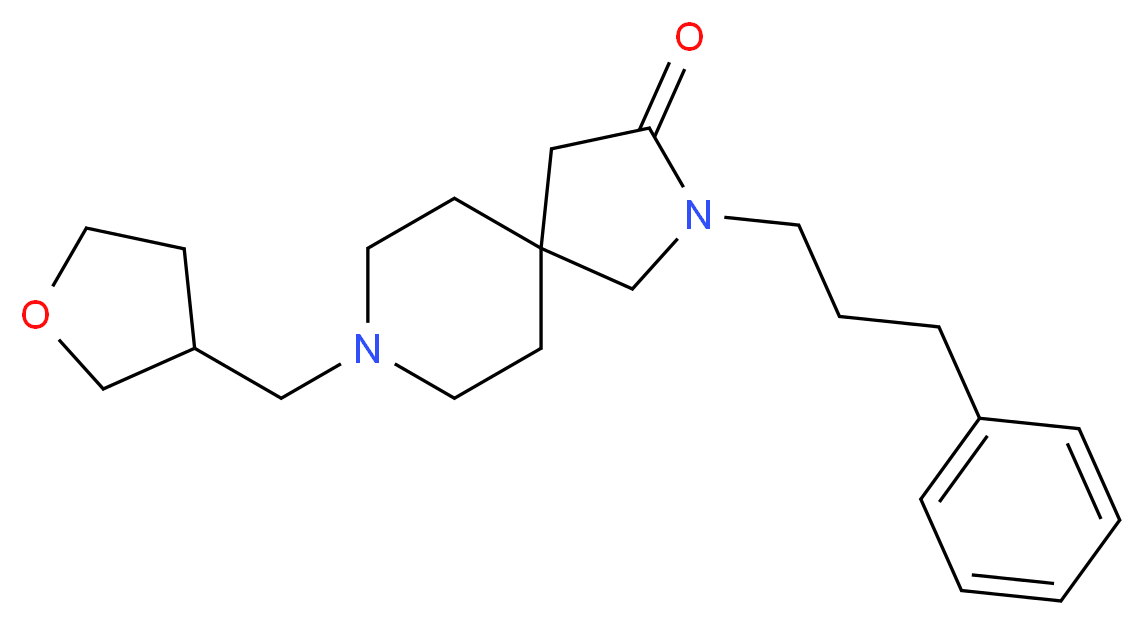 2-(3-phenylpropyl)-8-(tetrahydro-3-furanylmethyl)-2,8-diazaspiro[4.5]decan-3-one_分子结构_CAS_)