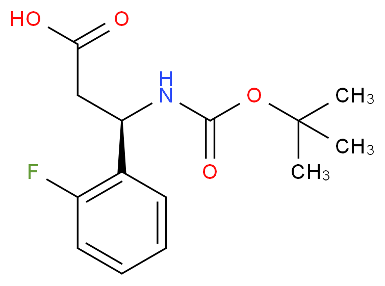 (3R)-3-{[(tert-butoxy)carbonyl]amino}-3-(2-fluorophenyl)propanoic acid_分子结构_CAS_500789-03-7