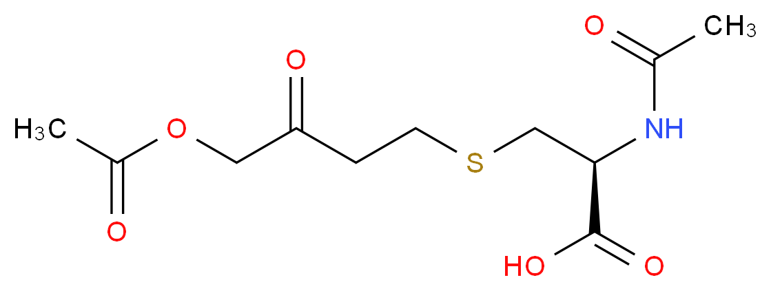 (2S)-3-{[4-(acetyloxy)-3-oxobutyl]sulfanyl}-2-acetamidopropanoic acid_分子结构_CAS_144889-52-1