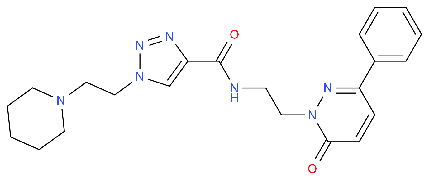 N-[2-(6-oxo-3-phenyl-1(6H)-pyridazinyl)ethyl]-1-[2-(1-piperidinyl)ethyl]-1H-1,2,3-triazole-4-carboxamide_分子结构_CAS_)
