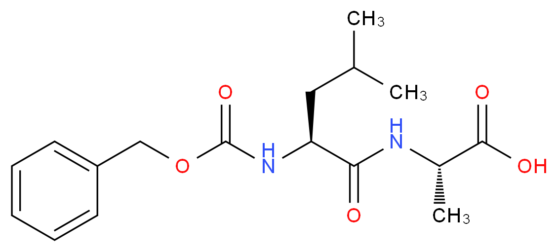 (2S)-2-[(2S)-2-{[(benzyloxy)carbonyl]amino}-4-methylpentanamido]propanoic acid_分子结构_CAS_2817-13-2