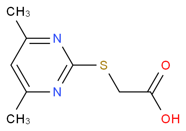 2-[(4,6-dimethylpyrimidin-2-yl)sulfanyl]acetic acid_分子结构_CAS_55749-30-9