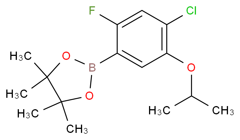 2-(4-Chloro-2-fluoro-5-isopropoxyphenyl)-4,4,5,5-tetramethyl-1,3,2-dioxaborolane_分子结构_CAS_1256360-16-3)