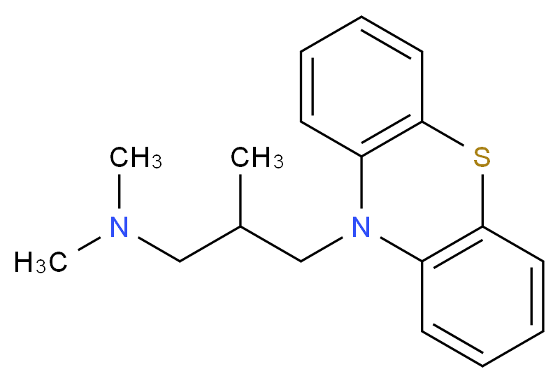 dimethyl[2-methyl-3-(10H-phenothiazin-10-yl)propyl]amine_分子结构_CAS_4330-99-8