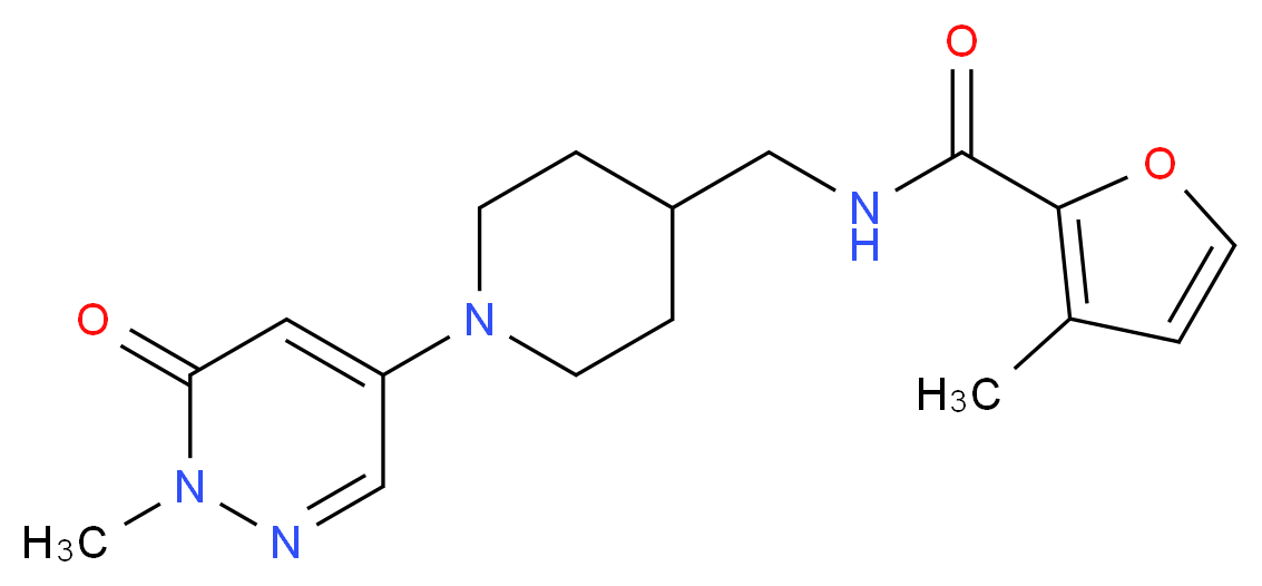 3-methyl-N-{[1-(1-methyl-6-oxo-1,6-dihydropyridazin-4-yl)piperidin-4-yl]methyl}-2-furamide_分子结构_CAS_)