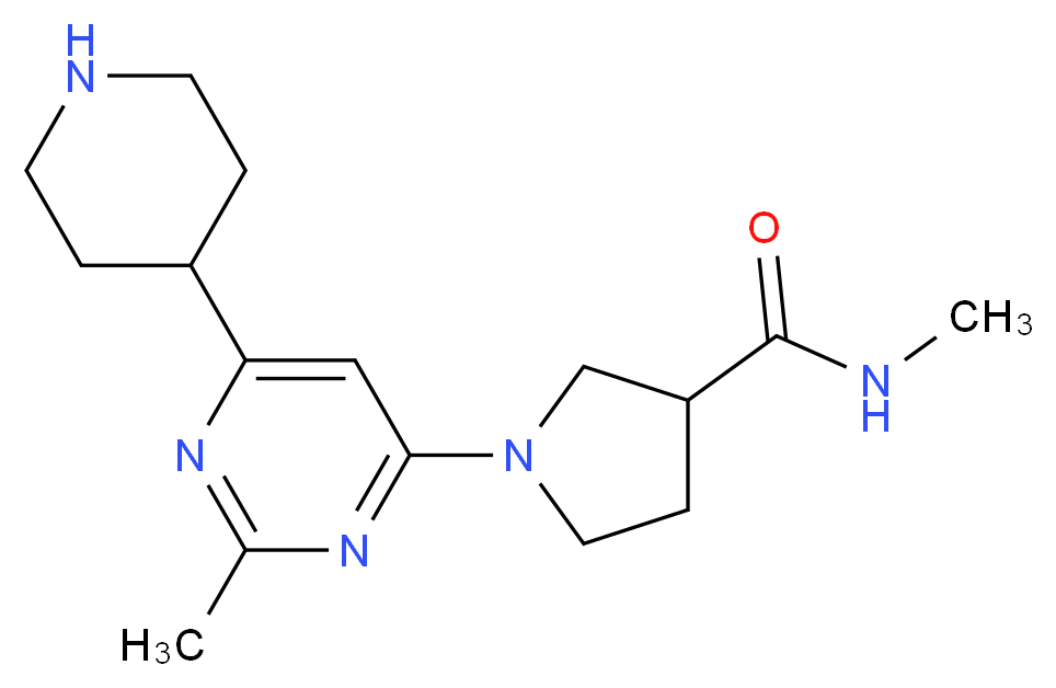 N-methyl-1-(2-methyl-6-piperidin-4-ylpyrimidin-4-yl)pyrrolidine-3-carboxamide_分子结构_CAS_)