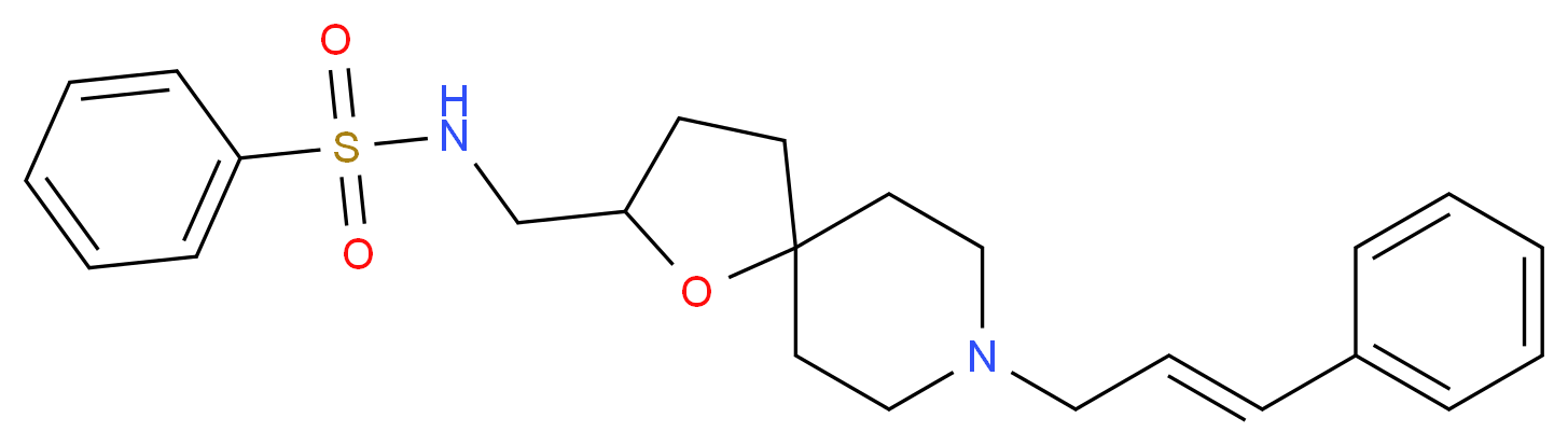 N-({8-[(2E)-3-phenyl-2-propen-1-yl]-1-oxa-8-azaspiro[4.5]dec-2-yl}methyl)benzenesulfonamide_分子结构_CAS_)
