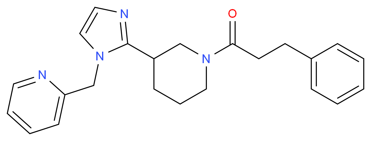 2-({2-[1-(3-phenylpropanoyl)piperidin-3-yl]-1H-imidazol-1-yl}methyl)pyridine_分子结构_CAS_)