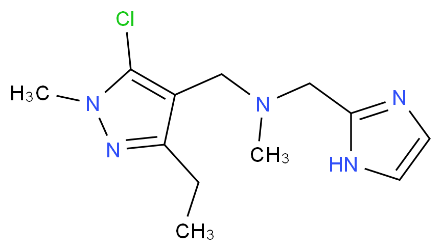 1-(5-chloro-3-ethyl-1-methyl-1H-pyrazol-4-yl)-N-(1H-imidazol-2-ylmethyl)-N-methylmethanamine_分子结构_CAS_)