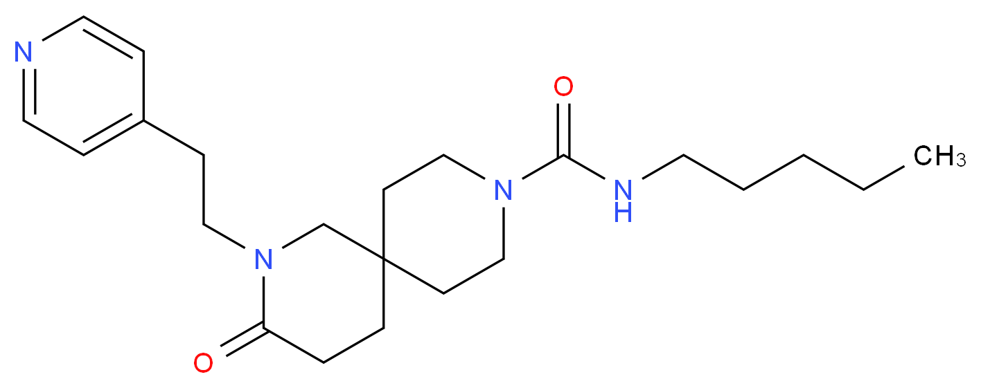 3-oxo-N-pentyl-2-(2-pyridin-4-ylethyl)-2,9-diazaspiro[5.5]undecane-9-carboxamide_分子结构_CAS_)