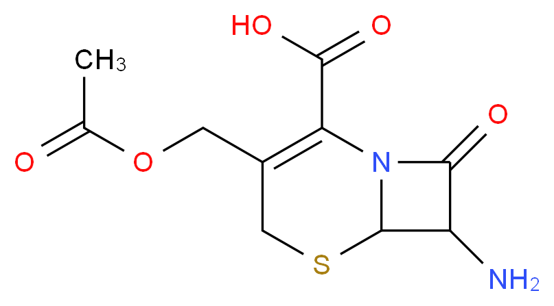3-[(acetyloxy)methyl]-7-amino-8-oxo-5-thia-1-azabicyclo[4.2.0]oct-2-ene-2-carboxylic acid_分子结构_CAS_957-68-6